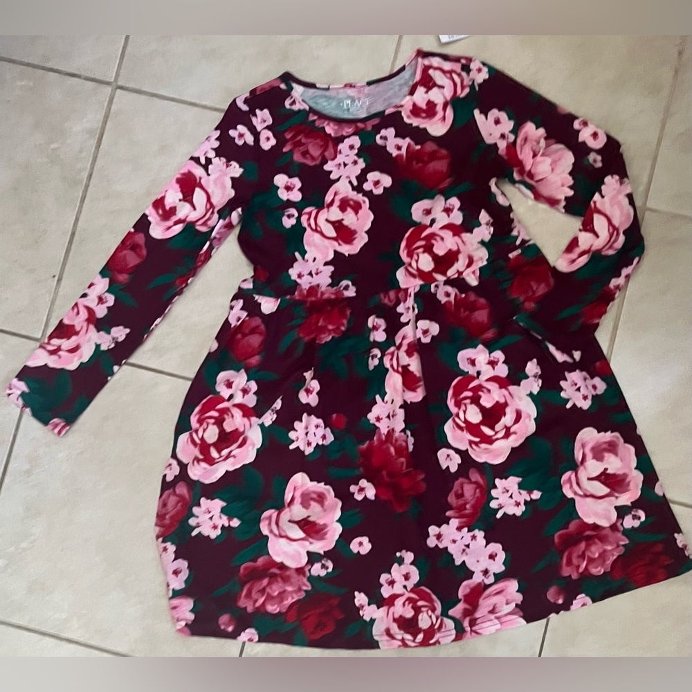 The Children’s Place Floral Long Sleeve Kids Dress